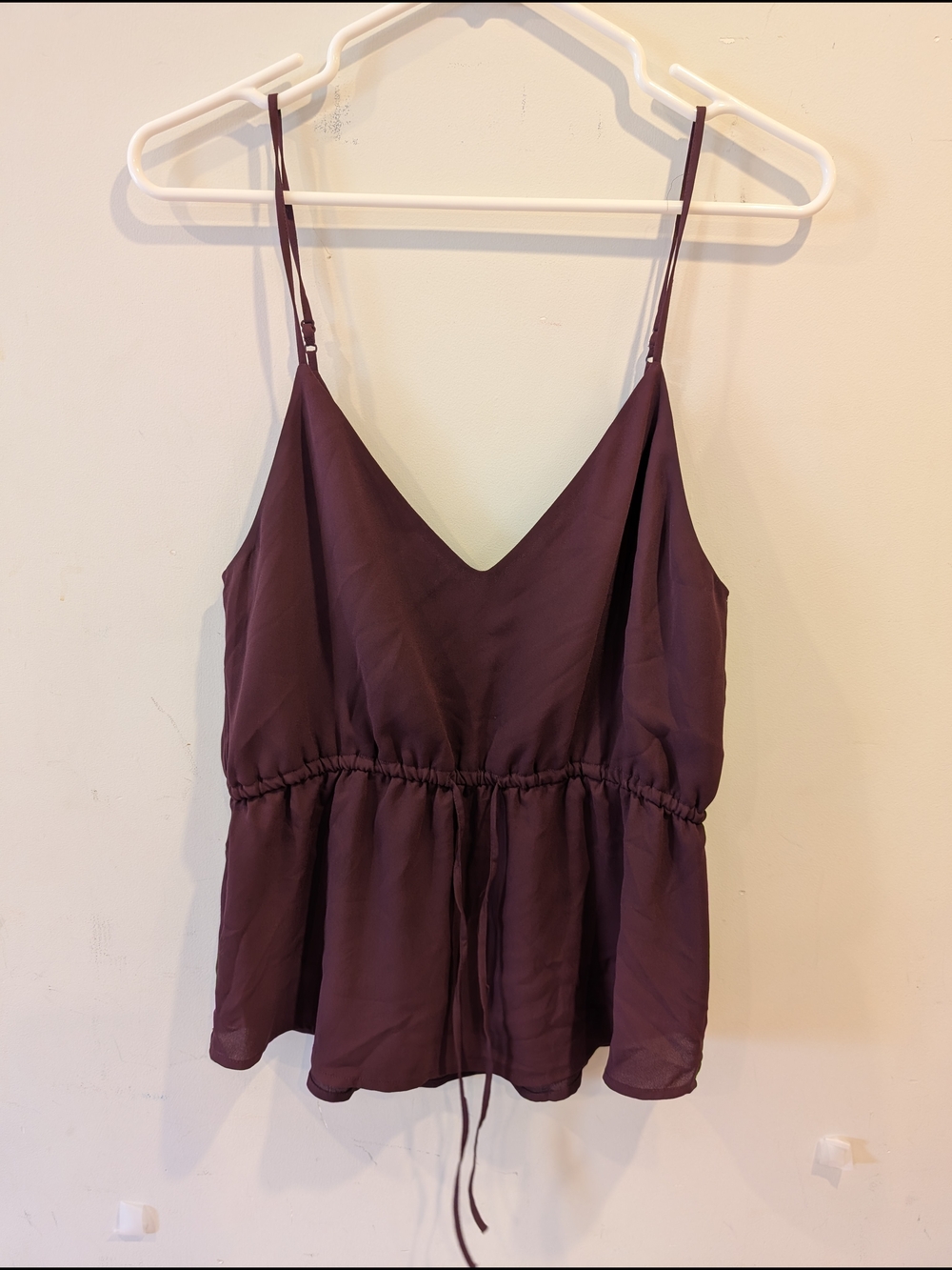 Babaton Plum Drawstring Peplum Cami S Spring Minimalist Chic